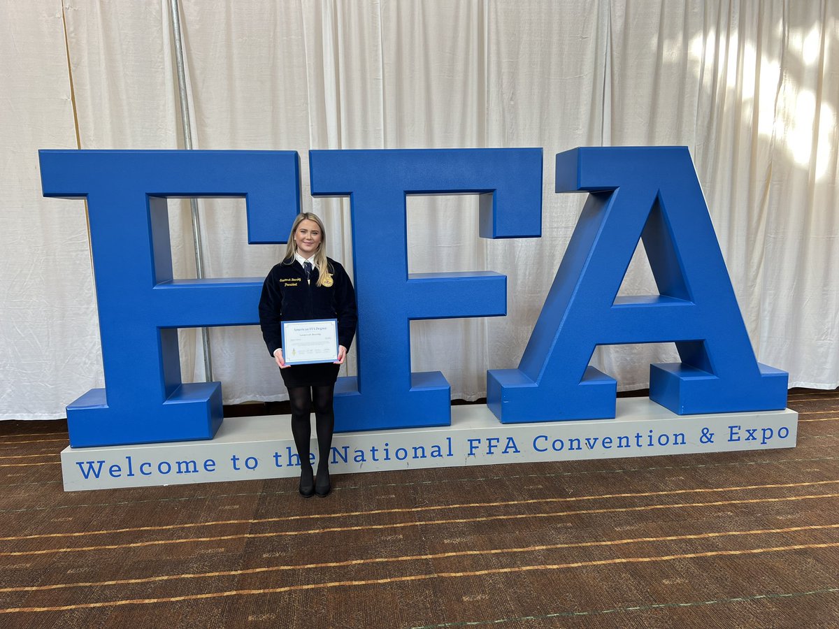 Congratulations <a href="/savannahhbb/">Savannah</a> on earning the FFA American Degree!  Proud of you!
