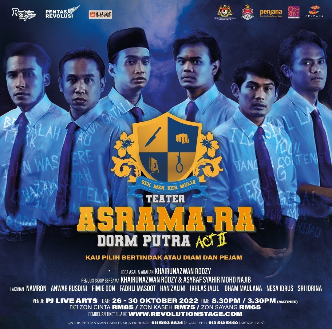 puteriarchy's tweet photo. Hari ni hari yang penuh seni. Seni Kenduri belah petang, #ASRAMARADORMPUTRA belah malam.
Aku nak baring, bertenang dan hadam betapa power dan dahsyatnya teater Asrama-Ra: Dorm Putra Act II ni. Aku dah lama tak blown away macam ni.
ESOK TINGGAL LAST DUA SHOW TOLONG TENGOK! https://t.co/Rz9Stxr9Zk