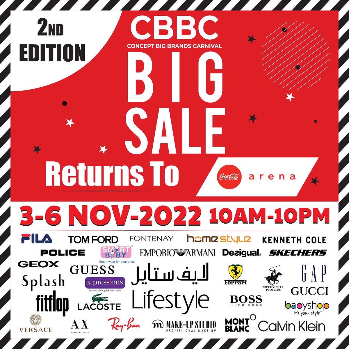cbbcsale's tweet image. CBBC Sale Returns to Coca Cola Arena!

The second edition of the CBBC Big Sale is set to make its return to Coca Cola Arena with even more brands and discounts! 

Visit us!
Coca Cola Arena 
3 - 6 November
10am-10pm

#cbbcsale #family #joy #happiness #dubai #shopping #fashion