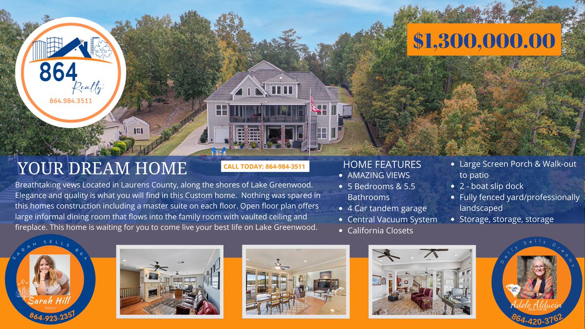 dellybubbles's tweet image. Luxury Lake Living! #lakelife #relatorlife #lakegreenwoodsc #864realty #luxurylifestyle #customhome