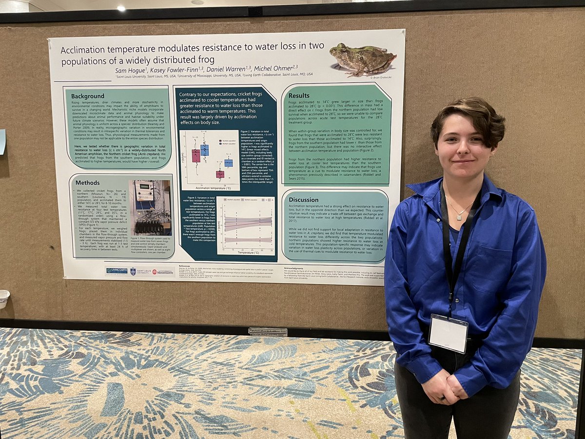 SLUCompPhys's tweet image. The Warren lab is all set to present their posters! PhD student @SchneiderNAS and undergraduate Sam Hogue present their posters today at the @APS_CEPS #Comparative2022 meeting in San Diego today! 
@SLUBiology @SLUResearch
