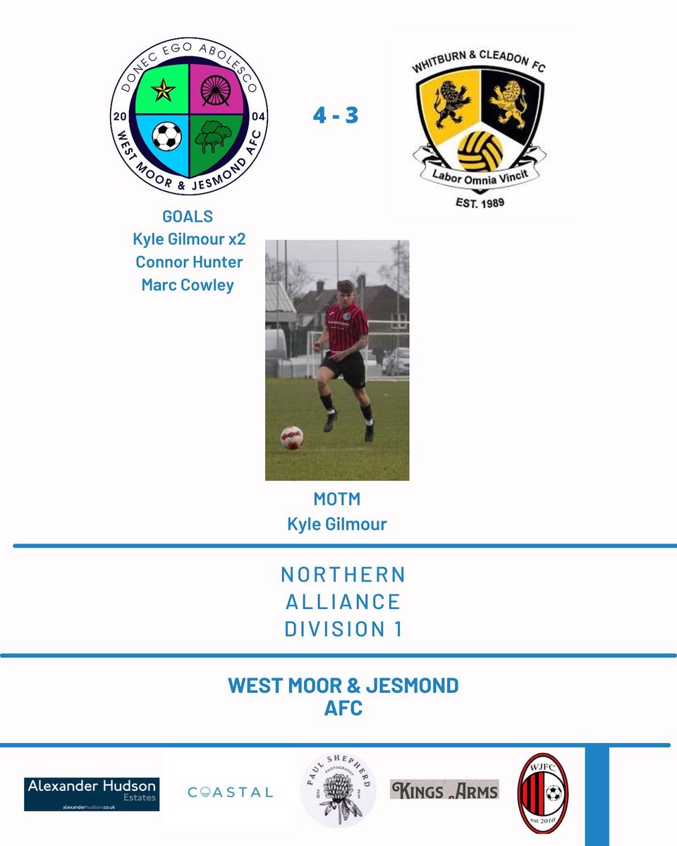 WMJAFC's tweet photo. RESULT | Scrappy game today, won the game by taking our chances. Something we’ve struggled to do in previous weeks. Defensively not as solid as usual but 3 points is the main thing. Credit to Whitburn for pushing us all the way. https://t.co/vevlcHAZdD