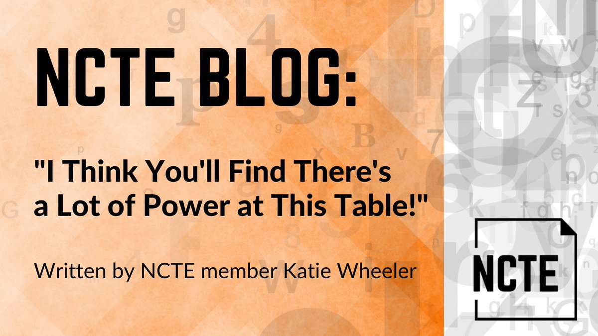ncte's tweet photo. “It seems kinda like a meeting of the minds,” I said. “Teachers from all across the country gather to share ideas.” Read about the power NCTE member Katie Wheeler discovered in “’I Think You’ll Find There’s a Lot of Power at This Table!’” on the #NCTEblog: https://t.co/6b1dNesqcZ https://t.co/hV2pYuAbst