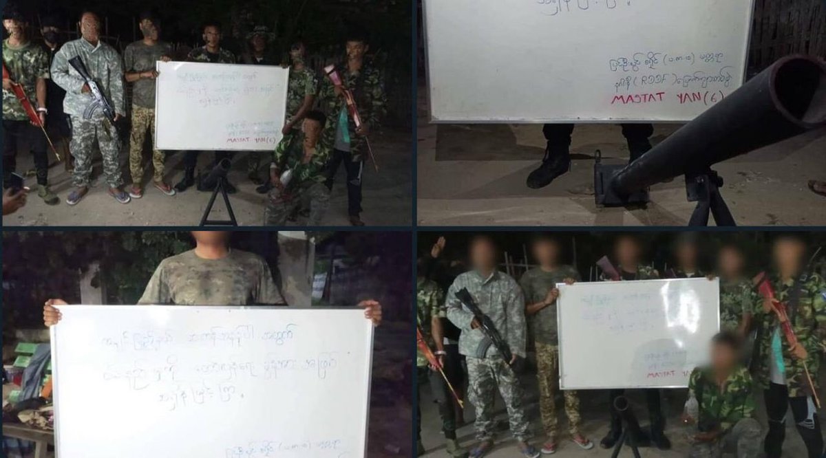 YingHom27's tweet photo. Red Dragon Defence of Force (RDDF) (Madaya Local PDF) comrades joined #TurnOffTheLightsStrike on Oct 28 night with the banner that reads "Let's turn the grief for Hpakant-ANangPa into a force to speed up the revolution".  #2022Oct29Coup #WhatsHappeninglnMyanmar https://t.co/uYPzZBIxIJ
