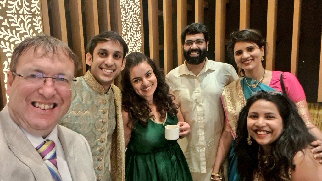 Andrew007Uk's tweet photo. More pictures &amp; even a couple of #selfie shots from @aakarsh_startup's wedding yesterday - colourful, fun and friendly with so many graduates of top 🇬🇧 graduates to meet &amp; some incredible innovators &amp; two delightful families brought together. Lots of Telugu links too 🧡🤍💚. https://t.co/BSlRQkdHJc
