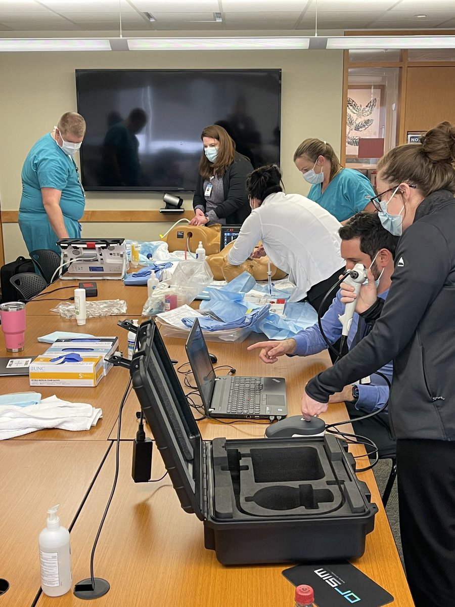 JessWerdel's tweet photo. We did a thing! UNC Tar Heel Boot Camp was a success! We had #shock #respfailure #ecmo #airway #bronch #lines #billing #burns #POCUS and #neuro emergencies. Join us Apr 13-14, 2023 here in beautiful Chapel Hill, NC. DM for more info. #critcare #getdownwithapp https://t.co/RRajtyiqGe