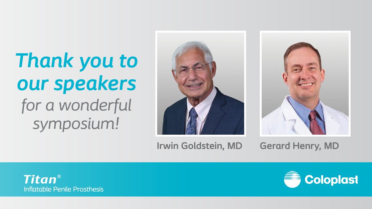 Thank you to Dr. Goldstein &amp; Dr. Henry for a riveting conversation on how #Titan® IPP delivers performance from the operating room to the bedroom. #SexualHealth #SexMed22 #Coloplast