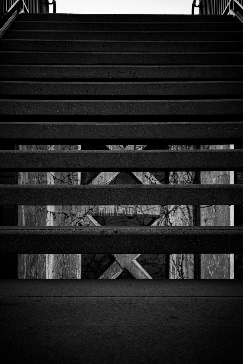 Good morning. Felt like playing with lines. #Architecture #Monochrome #Symmetry #Black #Stairs #Railing #design #lightattheendofthetunnel