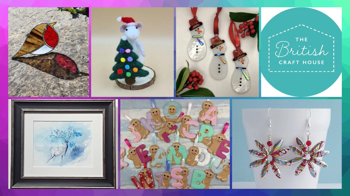 A Beautiful Collage from a team <a href="/BritishCrafting/">BritishCraftHouse</a> Including Handmade Gifts from @Aheartlycraft <a href="/MillermanGlass/">MillermanGlass</a> <a href="/kpscott75/">Felt Sew Crafty</a> <a href="/kblacey/">Kay Lacey Watercolours</a> <a href="/turquoisebeeuk/">Turquoisebee</a> and <a href="/theglasswoman/">Marilyn Taylor</a>
 You will find up all here: thebritishcrafthouse.co.uk
#tbchcollage #handmade #tbch #ChristmasGifts #Giftideas #MHHSBD
