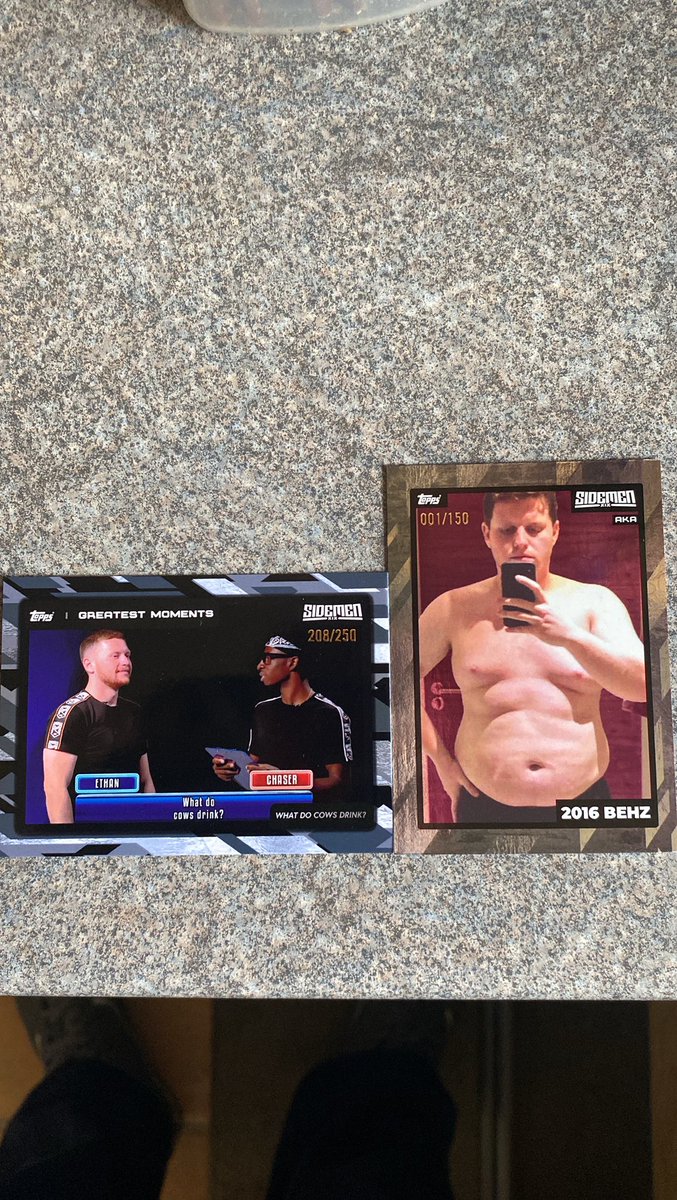 Grum_Varney's tweet photo. I think I just pulled the best cards I can ask for from the @Sidemen trading cards. Thank you @Behzinga @KSI @miniminter @Vikkstar123 @ZerkaaHD @wroetoshaw @Tobjizzle https://t.co/QlaeSPWO26