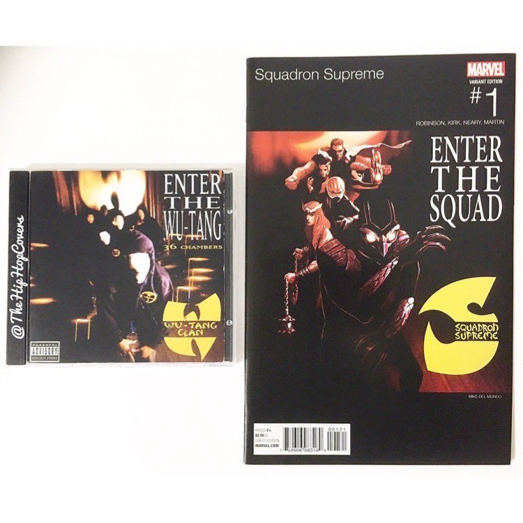 TheHipHopCovers's tweet photo. Music Artist: #WuTangClan Album: #EnterTheWuTang #36Chambers
#Marvel comic book: #SquadronSupreme Issue # 1 Variant cover art by: #MikeDelMundo #HipHopCovers #HipHopVariants https://t.co/yzLnzMXSGg