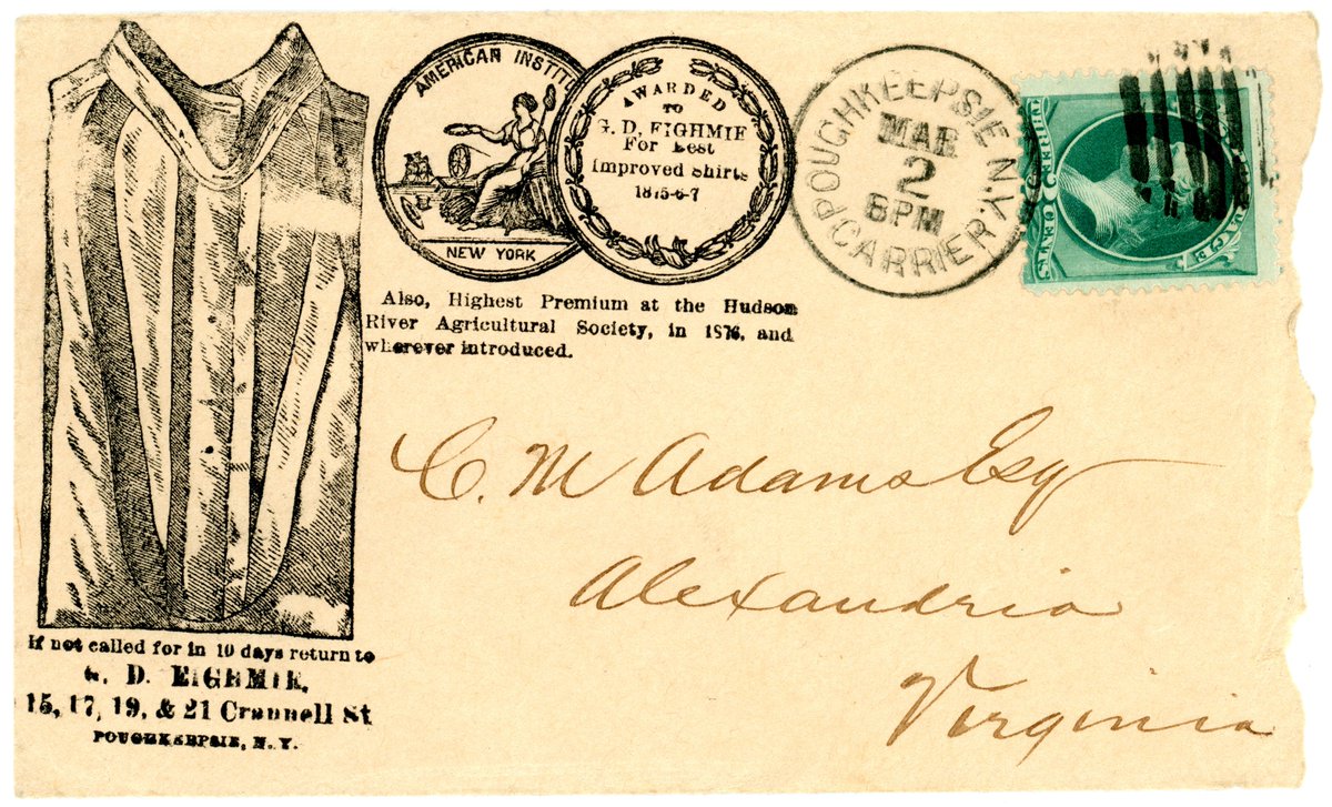 Advertising cover for G. D. Eighmir - Poughkeepsie, New York - 1881. #Stamps #Philately
