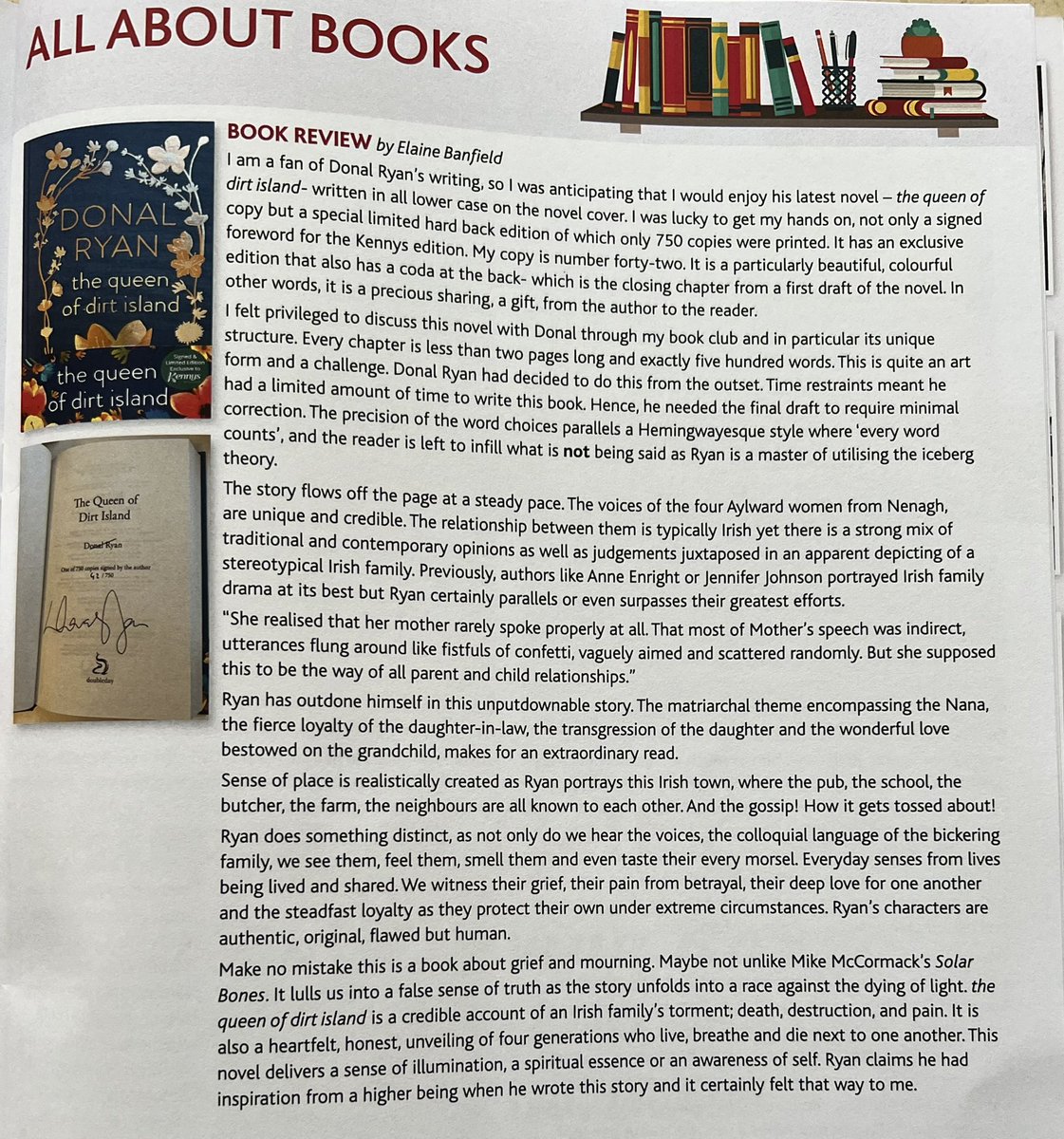 LaineyB2011's tweet photo. November Issue of @PanoramaThree is out now. See page 21 for my #bookreview of Donal Ryan's latest novel #BookRecommendation @annieryan849 #SMFBookClub https://t.co/BAUtGgmBMR