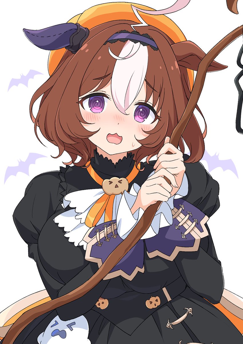 meisho doto (umamusume) 1girl orange headwear horse ears animal ears solo ahoge staff  illustration images