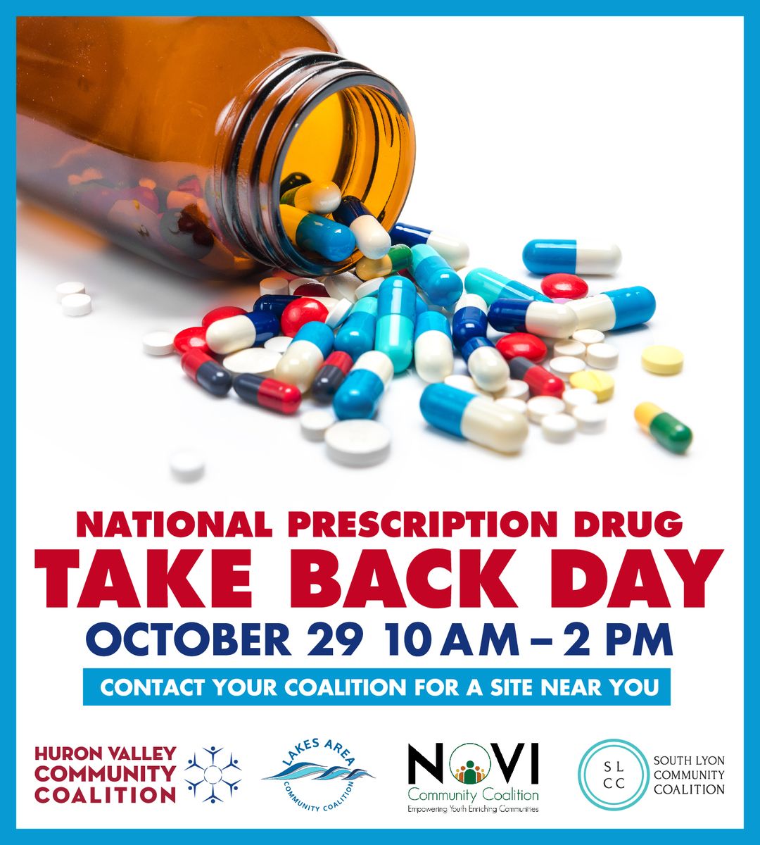TODAY is the day! Join us at a participation location for #PrescriptionDrugTakeBackDay! Drop by from 10am to 2pm and let us safely and properly dispose of your unused or expired prescription drugs. 🚫💊👏 

Learn More 👉 bit.ly/LACCEvents

#LACC #TakeBackDay