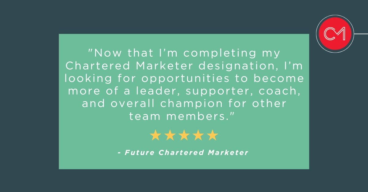 charteredmktr's tweet photo. The #CM program pushes participants outside their comfort zones and shapes them into well-rounded #marketers and business thinkers. Take a look at what one participant is saying about their experience in the program thus far. #testimonial https://t.co/qh6JZw6hbK