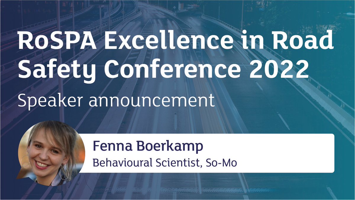 Fenna Boerkamp will speak at this year's #RoadSafety Conference (Nov 2) on hidden health inequality.

Her work as a Behavioural Scientist at <a href="/so_mo_co/">SoMoCo</a> covers frameworks and methodologies to understand and influence behaviour.

Book your FREE place 👉ow.ly/p2ck50L8cll