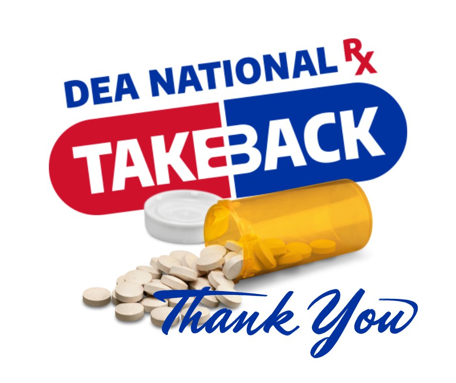NCPharmacists's tweet photo. We wanted to take this time to thank all those participating in National Prescription Drug Take Back Day to help save lives and make our communities a safer place to live! #NationalDrugTakeBackDay #RXTakeBackDay #DEATakeBack #PrescriptionTakeBack #OnePillCanKill #NCAP https://t.co/FhXL4phSH0
