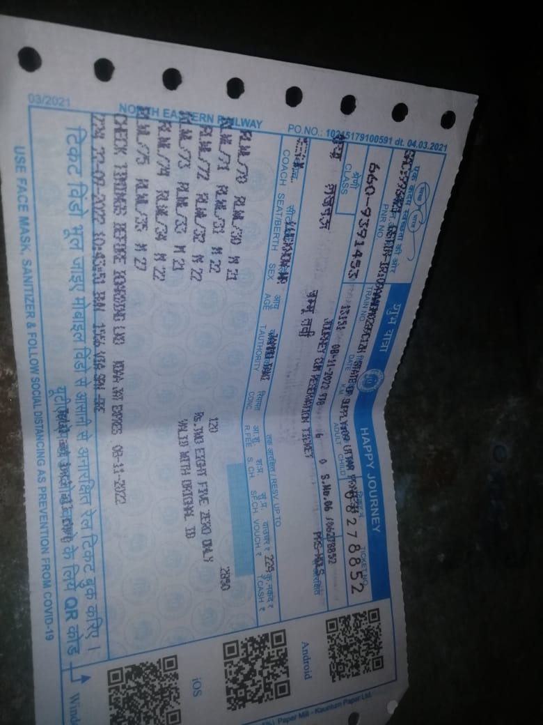 Utkarsh99919653's tweet photo. Is ticket ki ak bhi waiting nhi clear Hui hai sir 1 month phele krwaya tha   pnr 6609391453 
@RailwaySeva @RailMinIndia @railwa https://t.co/56hlgpQX8u