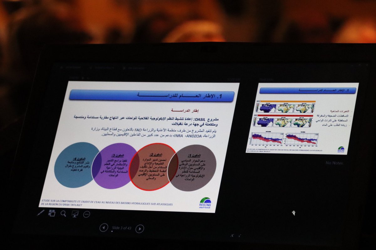FAOMaroc's tweet photo. La gestion durable des ressources hydriques est au menu d'une journée scientifique riche en discussions et présentations organisée par la @FAOMaroc, l'@INRAMaroc &amp; l'#ANDZOA avec d'autres institutions nationales 🇲🇦en marge du #SIDATTES2022 https://t.co/M6YbF1lrN7