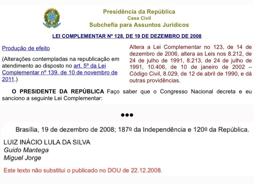 Ok, já identifiquei algumas mentiras que os bolsonaristas estão disseminando na rede. Agora tão dizendo que Lula é contra o MEI. Mas sabe quem foi que sancionou a lei do MEI? Ele mesmo, Luiz Inácio Lula da Silva.

Vamos subir a tag LULA CRIOU O MEI. Comentários +RTs