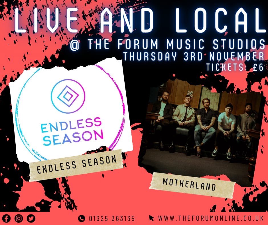 Motherlandneuk's tweet image. Motherland live at The Forum

Catch us November 3rd at the Forum as part of Live and Local in Darlington. We’ll be playing alongside Endless Season. Make sure to purchase your tickets from the link below!

🎫 - bit.ly/3sy2MQC

𝑥