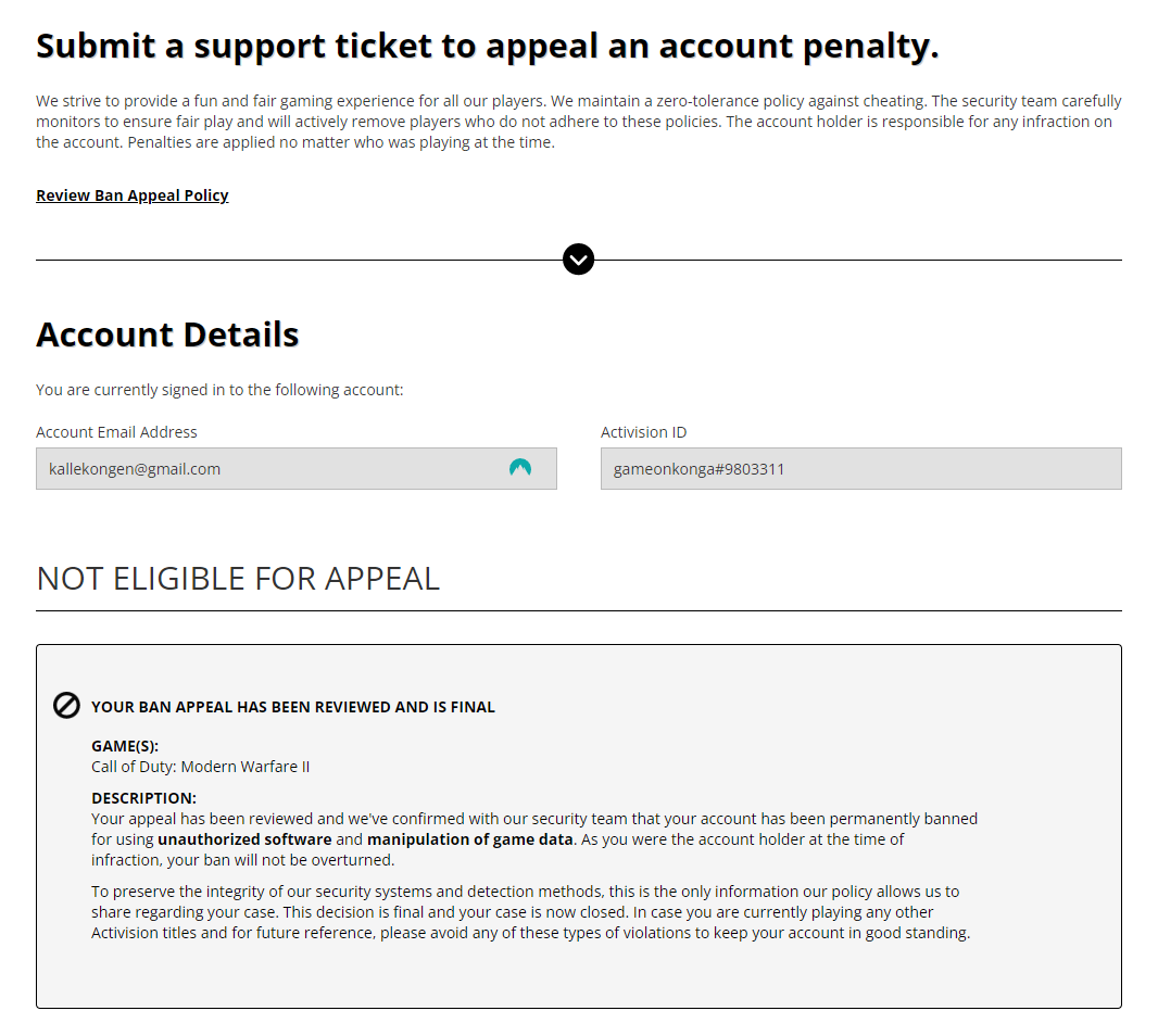 Kongapls's tweet photo. @JakeSucky I even reached out providing everything i could show, finally got the ability to appeal the ban on the support page only to get rejected 6 hours later without any questioning of what to show. 100 usd to just to get my steam profile marked as a cheater

https://t.co/xEMe1wQHdN https://t.co/AjmzGimWm6