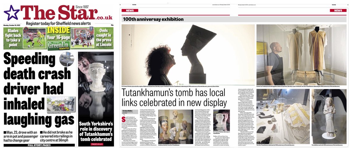 Celebrate 100th anniversary of the greatest find of all time and local links with #Tutankhamun's tomb discovery - visit superb free #TUT22BSLY exhibition curated by pal @ImmortalEgypt’s Joann Fletcher @EBMuseum in association with @BoltonLMS @trumerz thestar.co.uk/whats-on/arts-… #ad