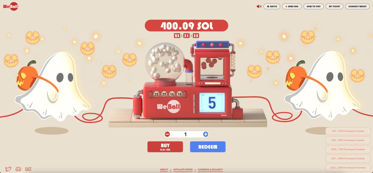 WeBallLottery's tweet photo. Halloween is just around the corner...

Let's take the fun to a new level - 5 wallets played @ https://t.co/Z4Rue4ZpCo in the next 72 hours will win 33.33 $DUST. (any SPL token maxi? 👀)

#Lottery #SolanaNFTs #giveaway https://t.co/ygdYeJ02nJ