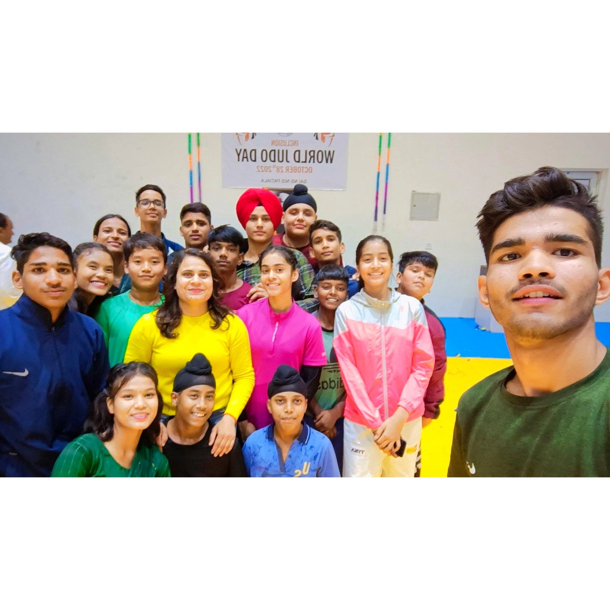 JudokaPreety's tweet photo. Great opportunity, Amazing atmosphere, Loveable students...❣️Grateful to be here celebrating World Judo Day as an Intern coach...✌️ https://t.co/tlFVE4MGrN