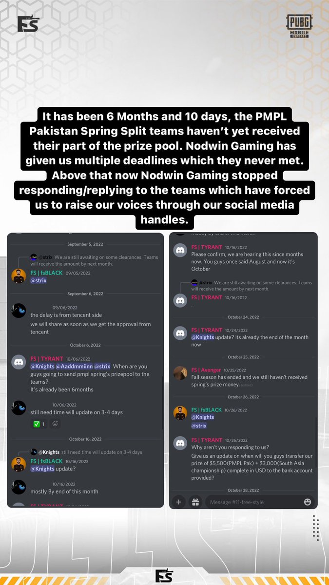 fsblack_11's tweet photo. @nodwingaming @nodwingamingsouthasia @tencentgames @esportspubgmobile
#tencentarescammer #nodwinscammers #shitmanagement #removenodwin https://t.co/QPgU7SVDox