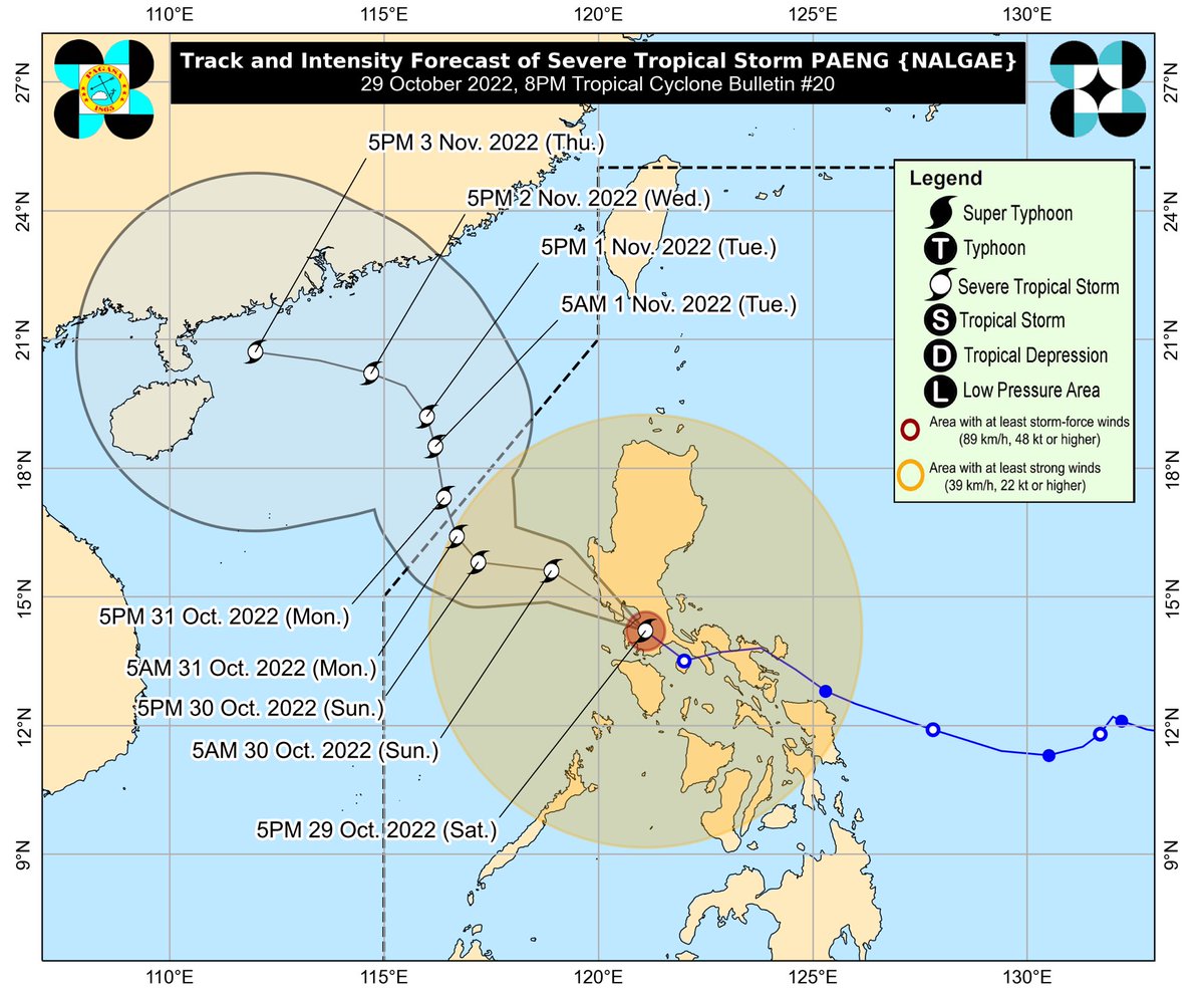 ABSCBNNews's tweet photo. At 7 p.m. tonight, Severe Tropical Storm #PaengPH was in the vicinity of Gen. Mariano Alvarez, Cavite.

Signal No. 3 remain in effect in Metro Manila, most of CALABARZON, and parts of Central Luzon and Mindoro. | via @arielrojasPH
https://t.co/3VmvZMmU4t
