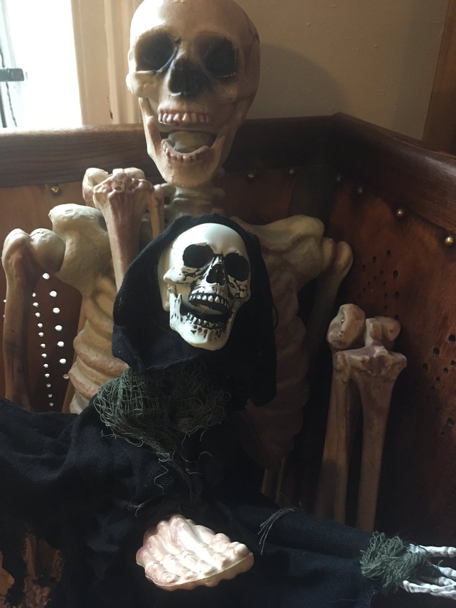 As we near Halloween, come and meet Skelly and son of Skelly at the Hop and Vine! Always a broad smile of greeting 💀