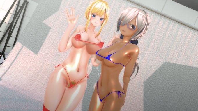 #COM3D2
何故か完成してしまった大人アリスちゃんと、友美さんです。
ムチムチテカテカですけべですね。 