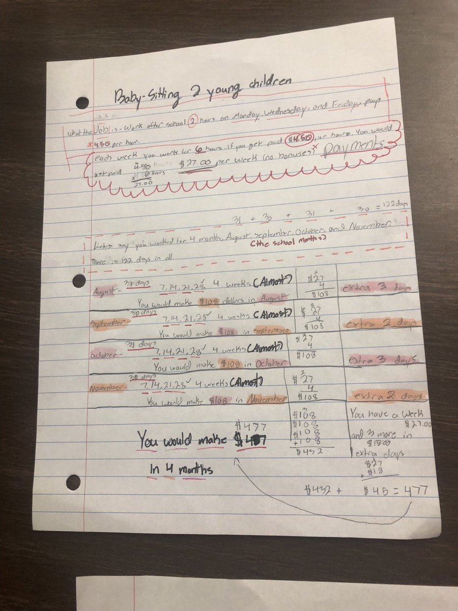 PamRountree's tweet photo. When Ss learn to multiply & divide decimals, you put them on the Job Hunt Exemplar to decide which job will pay them the most. Look at this… She is serious about finding the right one! #realworldmath #thinkingcritically @TracyAMatthews @CobbMathDept https://t.co/RJpu8OQ0ye