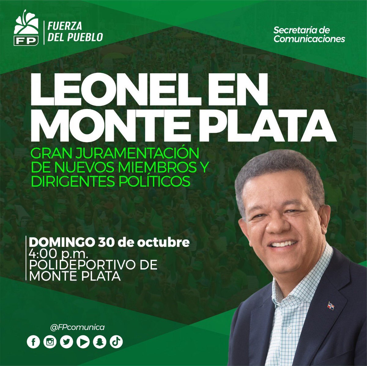samuelmerejo1's tweet photo. La ruta rumbo al 2024 @LeonelFernandez presidente en primera vuelta, mañana domingo en Monte Plata, con la gran juramentación de nuevos miembros y dirigentes políticos.
#Vuelveyvuelve  #pornecesidad.
@FPcomunica https://t.co/ntK0zHq0rI