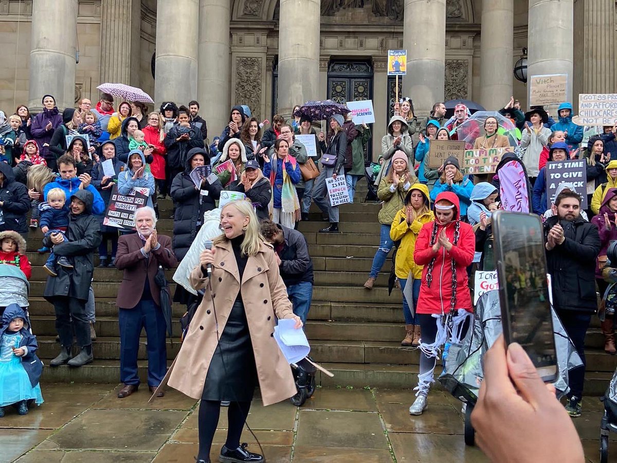 TracyBrabin's tweet photo. #MarchOfTheMummies @PregnantScrewed 

👶 Affordable childcare
🗂 Flexible working from day one
👷‍♀️ Shared Parental Leave for #freelancers https://t.co/1NqdO61Oxq