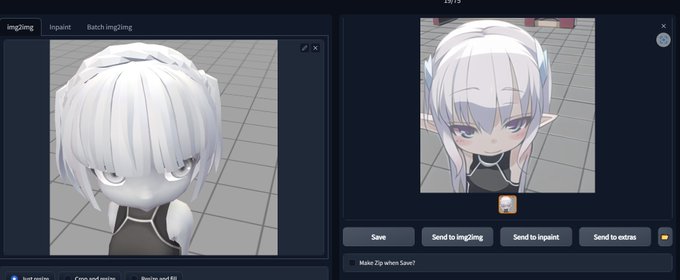 背景にグリッドとかあるとある程度角度ついた顔も頑張ってくれるかな?

#stablediffusion #img2img 