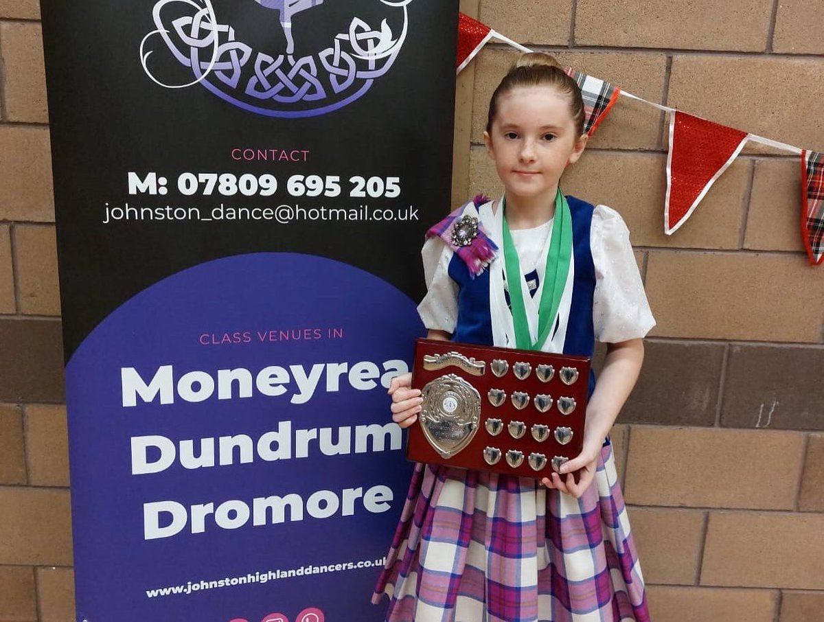 SchombergSoc's tweet photo. Fantastic results coming in already for our #Kirknarra Highland Dancers who are competing today in Clough. 

It’s terrific to see our team winning trophies and shields, as well as lots more medals to add to the collection. 

#TeamKirknarra #UlsterScots #HighlandDance https://t.co/oPmtTPJBNu