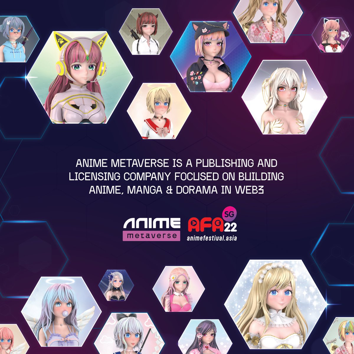 animefestasia's tweet image. 🎪 #AFASG22 Exhibitors 🎪

@AnimeMetaverse_  joins the festivities this November!

A publishing &amp;amp; licensing company focused on building anime, manga &amp;amp; dorama in Web3, find out more at their booth!

📅 Exhibition Only tickets available from 11 Nov (Fri), 12PM