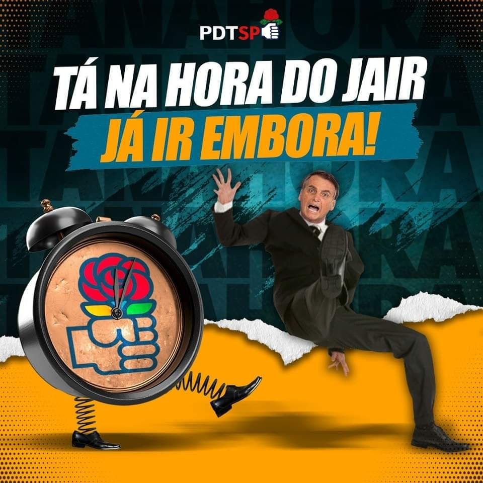 sp_pdt's tweet photo. Tá chegando a hora de mandar o Jair embora da presidência! No dia 30 de outubro, é dia de votar 12 + 1!
#pdtsp #ForaBolsonaro https://t.co/ty4N4cszs7