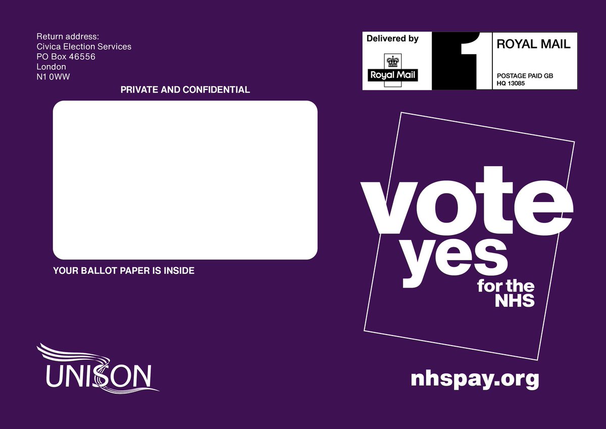 Have you received your purple envelope today? Please make sure you fill in your health ballot paper and send it back asap. Vote early, vote YES! #VoteYesfortheNHS