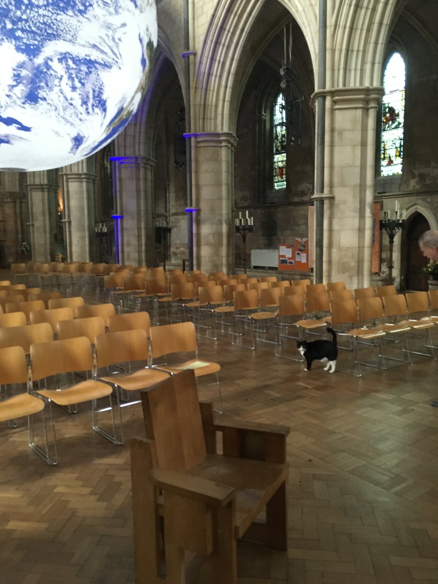 Very impressed with the Gaia exhibit <a href="/southwarkcathed/">Southwark Cathedral</a> - very impressive.  Here's <a href="/HodgeTheCat/">Hodge</a> being awestruck! Last weekend for having a look!