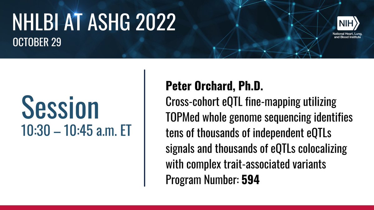 Don’t miss Dr. Peter Orchard’s presentation at #ASHG22 10:30am ET. Session details: bit.ly/3DvF5is