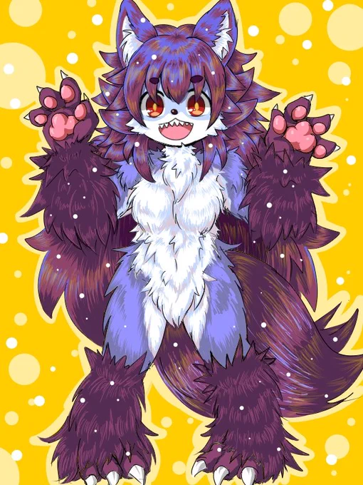 うちの子フィフス(OC)
ケモノ化全身図
めちゃくちゃ毛深くなります 