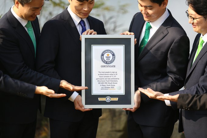 mangugsosung1's tweet photo. Mammoth Times - "Shincheonji Youth Volunteers, WE ARE ONE Breaks GUINNESS WORLD RECORDS™ for Most Registered Blood Donors in 24 hours
https://t.co/wz9S356Tqg
#Shincheonji_Youth_Volunteers #WEAREONE #BloodDonation #Guiness_Worldrecord #In24hours #blood_donors_Online #71121people https://t.co/XIki87sYav