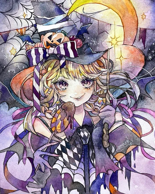 過去のハロウィンイラスト並べてみました魔女がフェチすぎて魔女子しか描いてない最近主線を強調する様にしたらちょっとイメージ変わったかしら?? 