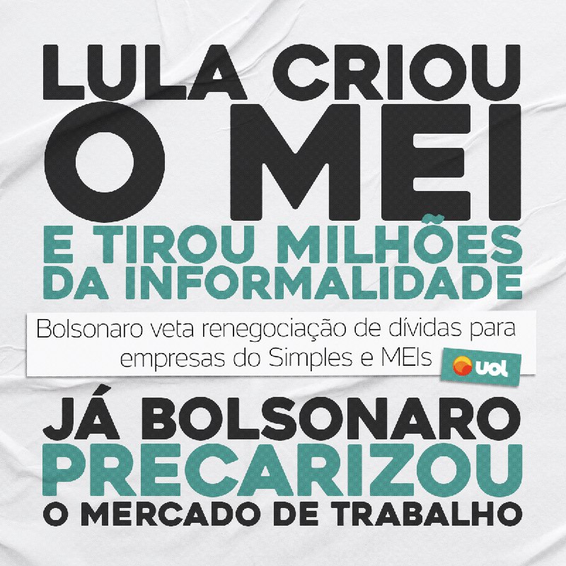 abocadelobo's tweet photo. Espalhe a verdade!

LULA CRIOU O MEI

Bolsonaro vetou a renegociação de dívidas do MEI e deixou todo mundo endividado https://t.co/ioFBqqzGjh