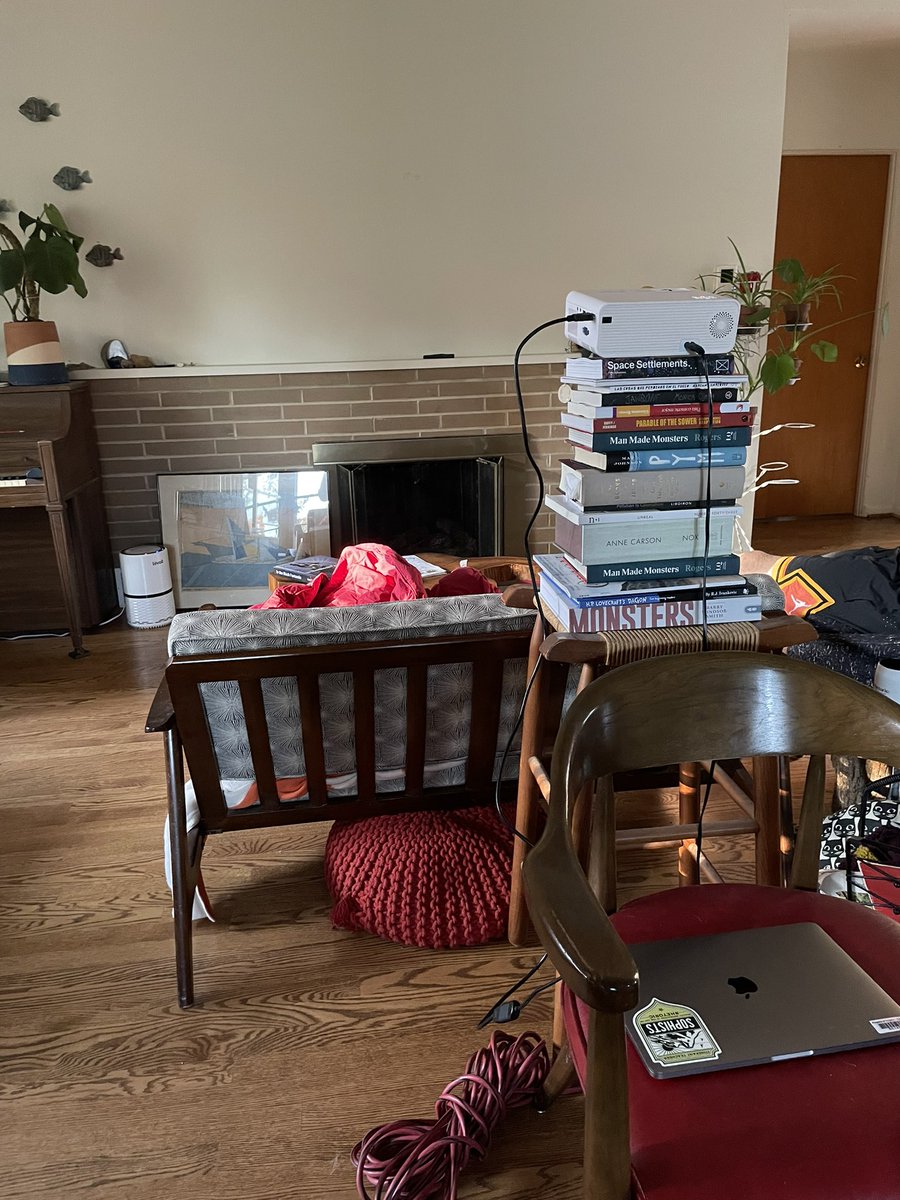 Jillio's tweet image. In the morning light our short throw Phils set up looks pretty ridiculous.