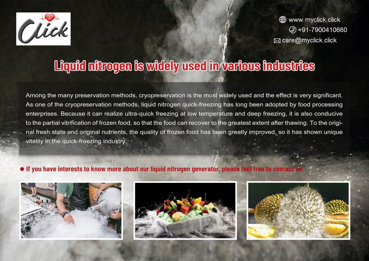 Click_Dehradun's tweet image. If you have interests to know more about our Liquid Nitrogen Generator, please feel free to contact us:
☎️Tel/Whatsapp: +91 79004 10660
🖲Mail: care@myclick.click
📍Web: myclick.click
#ClickDehradun #Click #LiquidNitrogenGenerator #LiquidNitrogenGeneratorPlant